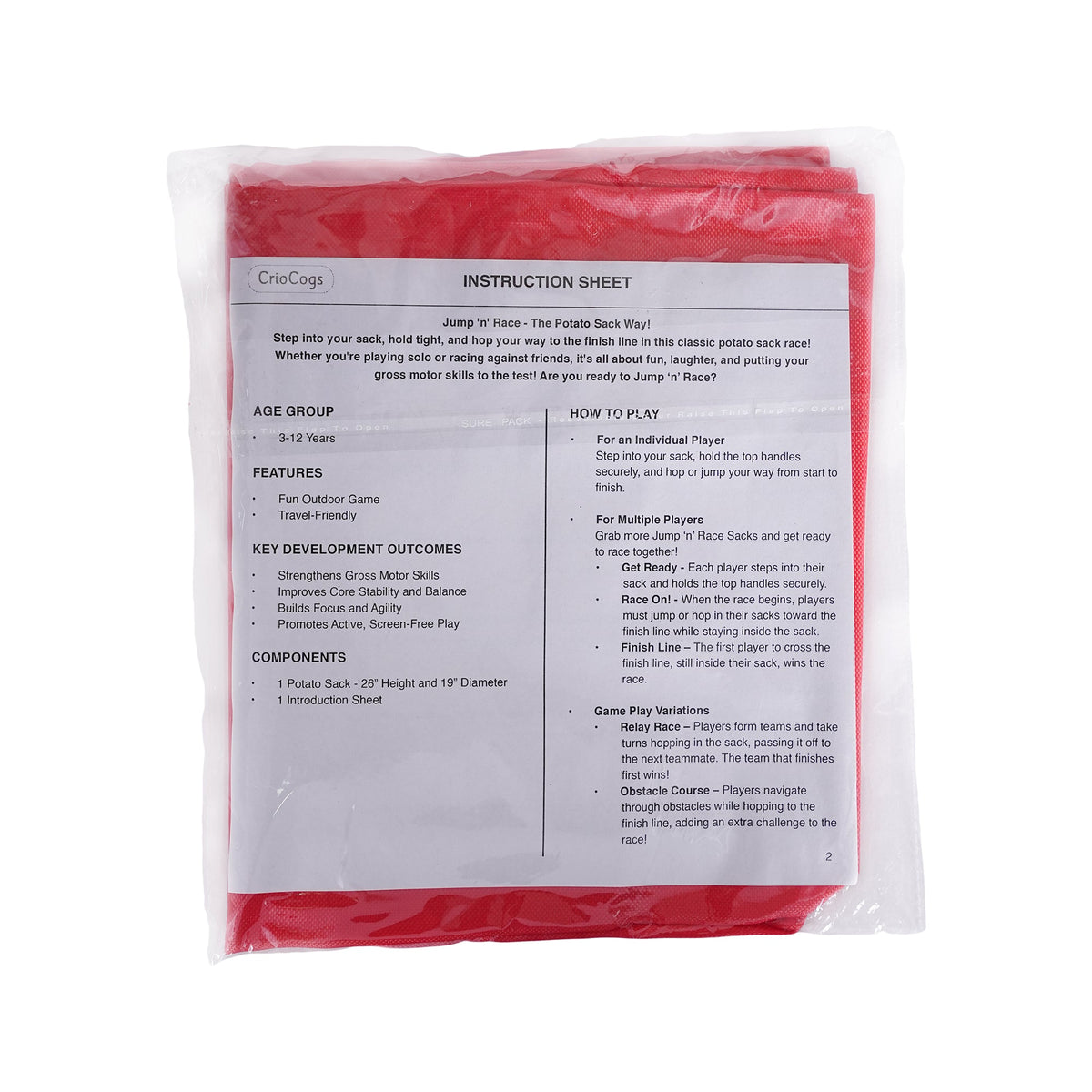 Jump 'n' Race Sack - Red
